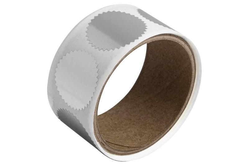 JAM Paper ختمات ملصقات دائرية من JAM PAPER بحواف مسننة - 1.5 بوصة قطر - فضي - 100 ملصق دائري/عبوة - Image 2